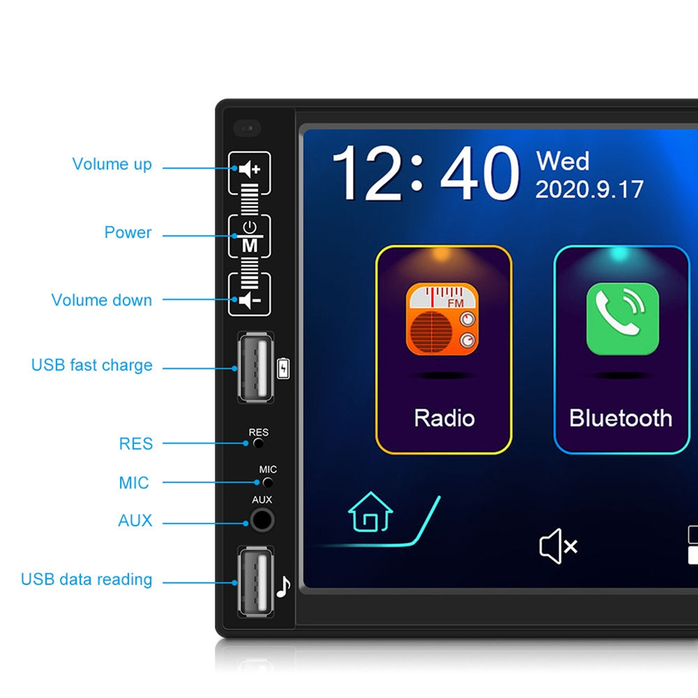 2Din Car Radio 7-inch HD MP5 Carplay Bluetooth FM Music Player with 12 light camera - Premium Car Rear View Camera from Rapidvehicles - Just $91.46! Shop now at Rapidvehicles