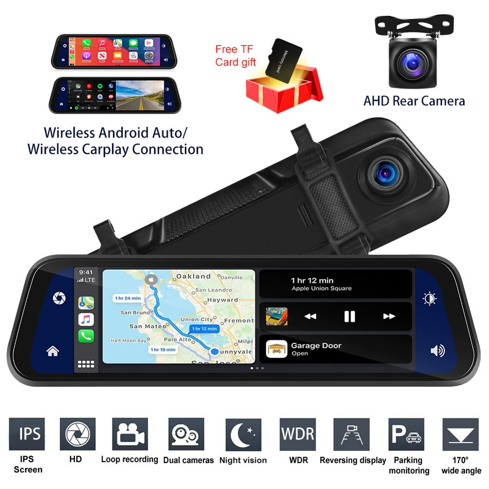 9.66-inch Car Multimedia Player FM Carplay 24 Hours Monitoring HD Touch-screen Display Video Recorder - Premium Car Rear View Camera from Rapidvehicles - Just $137.99! Shop now at Rapidvehicles