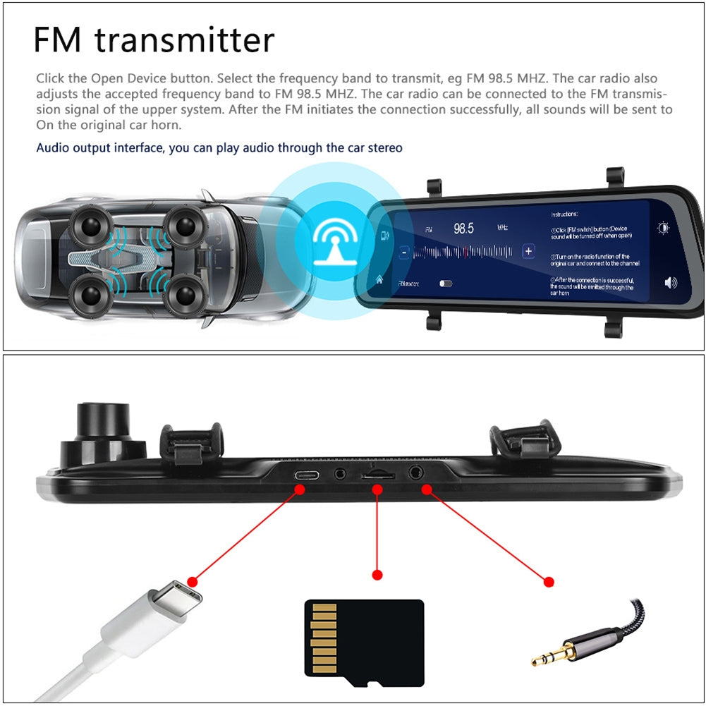 9.66-inch Car Multimedia Player FM Carplay 24 Hours Monitoring HD - Premium Car Rear View Camera from Rapidvehicles - Just $149.39! Shop now at Rapidvehicles