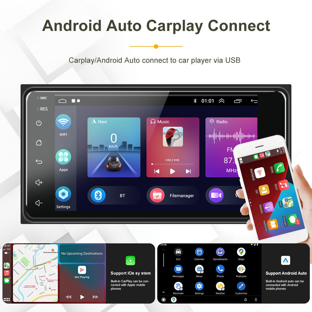 Car Radio Multimedia Video Player 7-inch Android 11 Carplay - Premium Car Rear View Camera from Rapidvehicles - Just $156.99! Shop now at Rapidvehicles