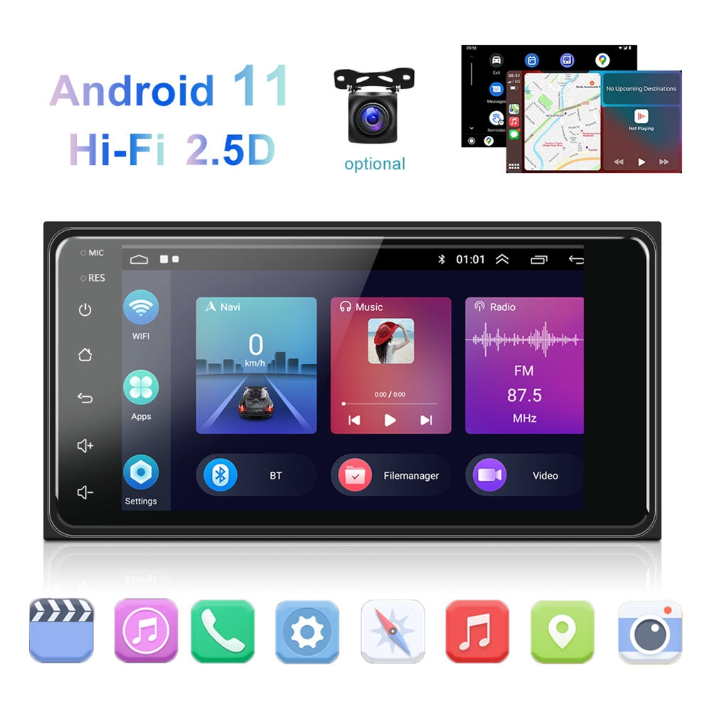 Car Radio Multimedia Video Player 7-inch Android 11 Carplay - Premium Car Rear View Camera from Rapidvehicles - Just $169.99! Shop now at Rapidvehicles