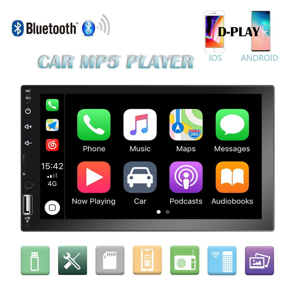 7-inch Car Radio Multimedia Video Player Carplay MP5 MP4 Central - Premium Car Rear View Camera from Rapidvehicles - Just $99.99! Shop now at Rapidvehicles