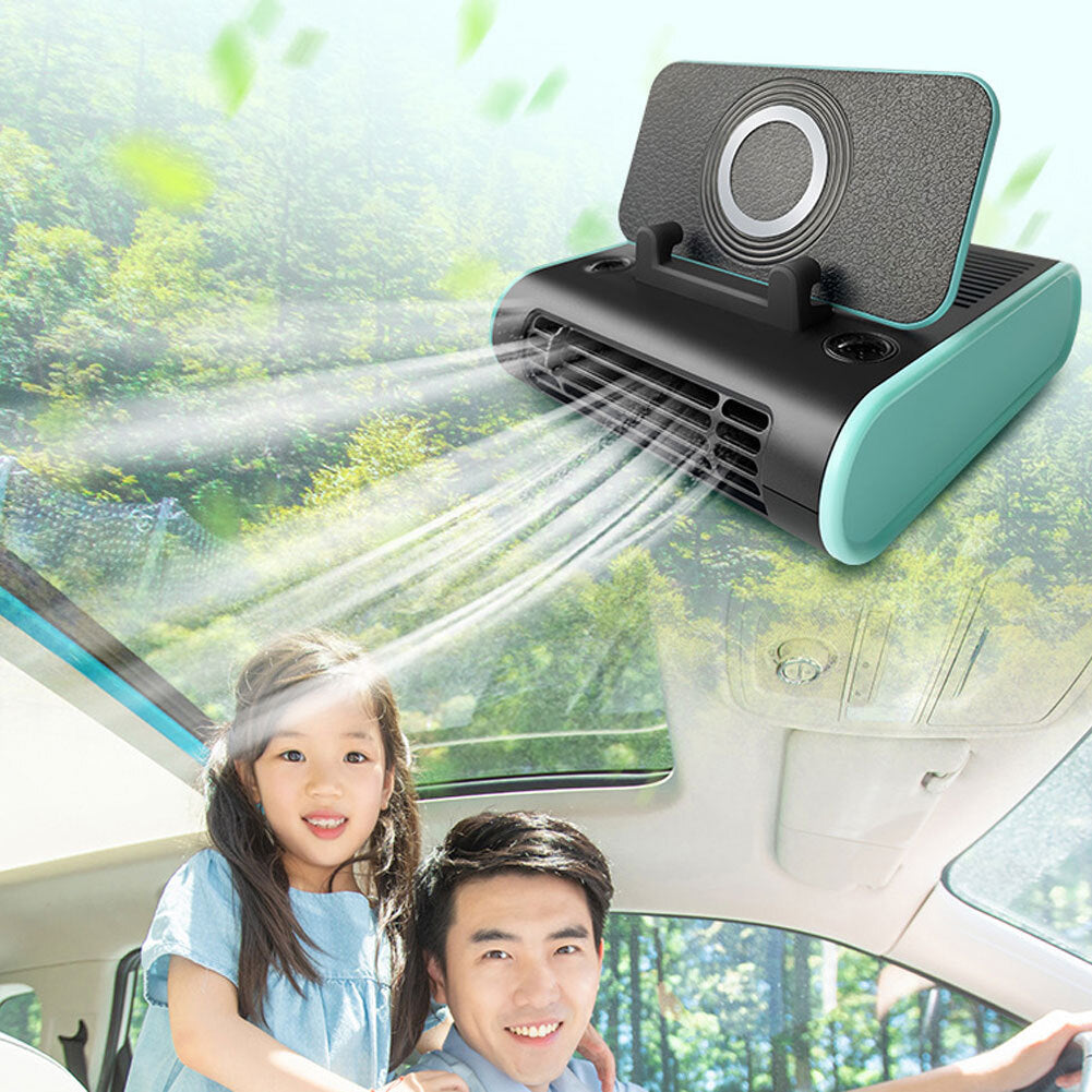 4-in-1 Car Fan Center Console Cooling Fans Wireless Charging - Premium Other Car Electronics from Rapidvehicles - Just $49.99! Shop now at Rapidvehicles