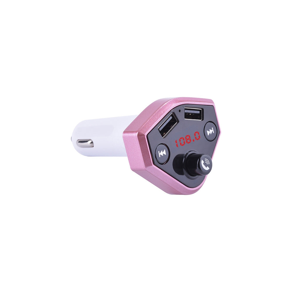 B4 12V 24V Car Cigarette Lighter Socket USB Charger MP3 Player Bluetooth Hands-free Pink - Premium Car Chargers from Rapidvehicles - Just $22.99! Shop now at Rapidvehicles