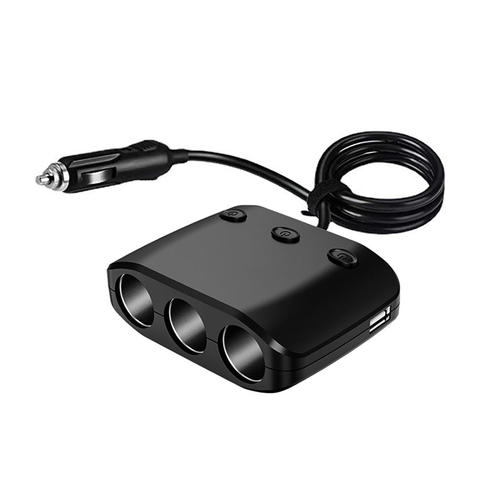 12V 24V High-power Car Charger Dual USB 1-to-3 Cigarette Lighter 120W Black - Premium Car Chargers from Rapidvehicles - Just $22.99! Shop now at Rapidvehicles