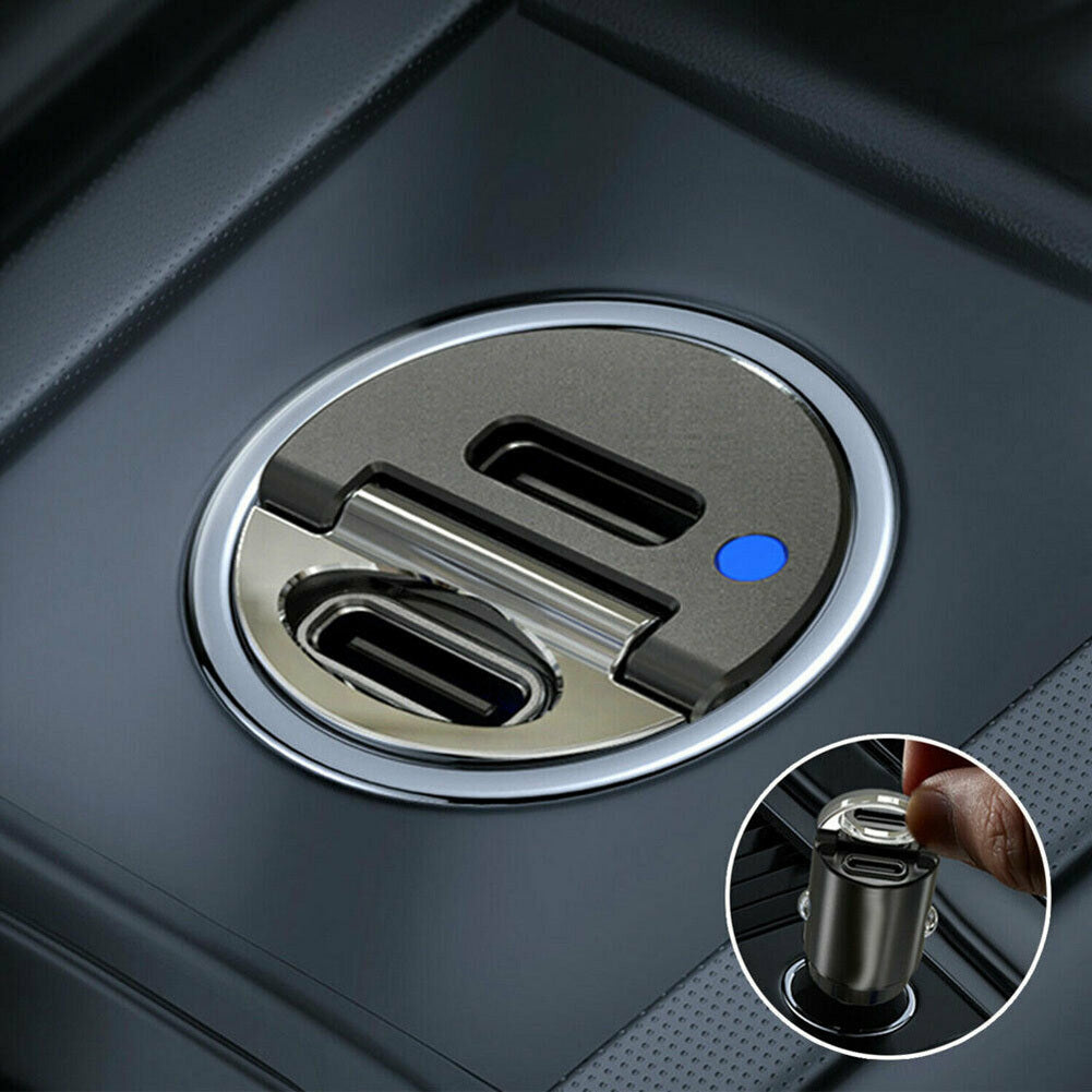 Mini Dual USB Type-c Pd Car Phone Charger Black - Premium Car Chargers from Rapidvehicles - Just $28.99! Shop now at Rapidvehicles