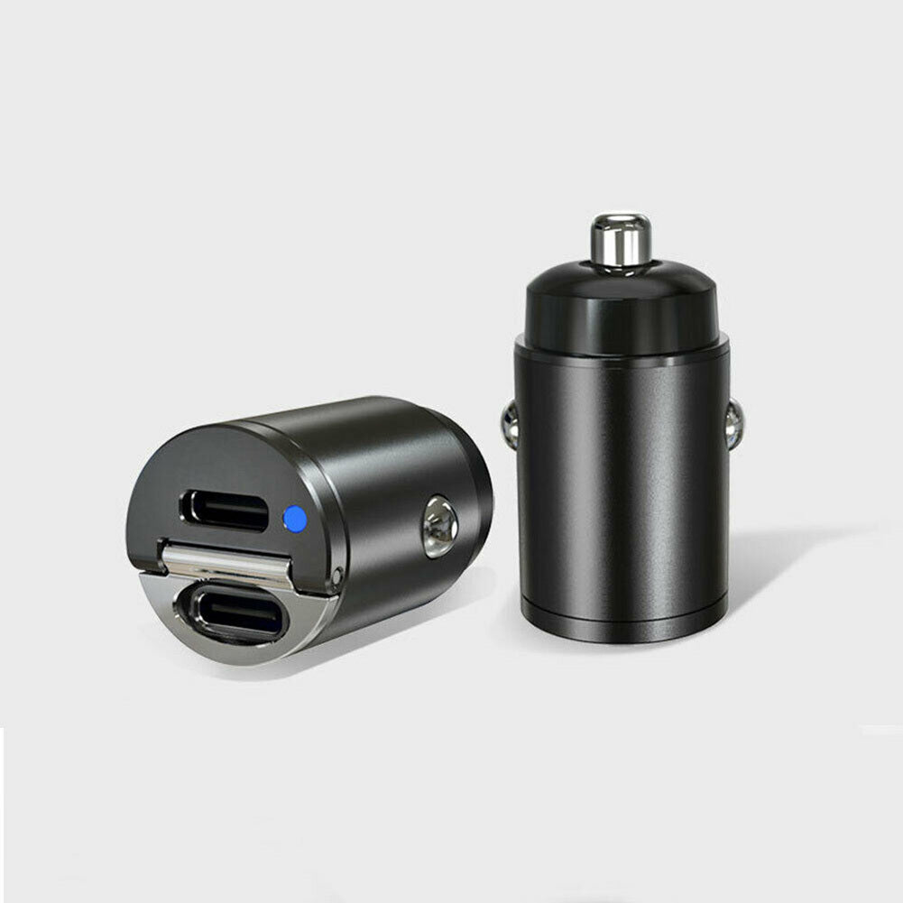 Mini Dual USB Type-c Pd Car Phone Charger Black - Premium Car Chargers from Rapidvehicles - Just $23.99! Shop now at Rapidvehicles