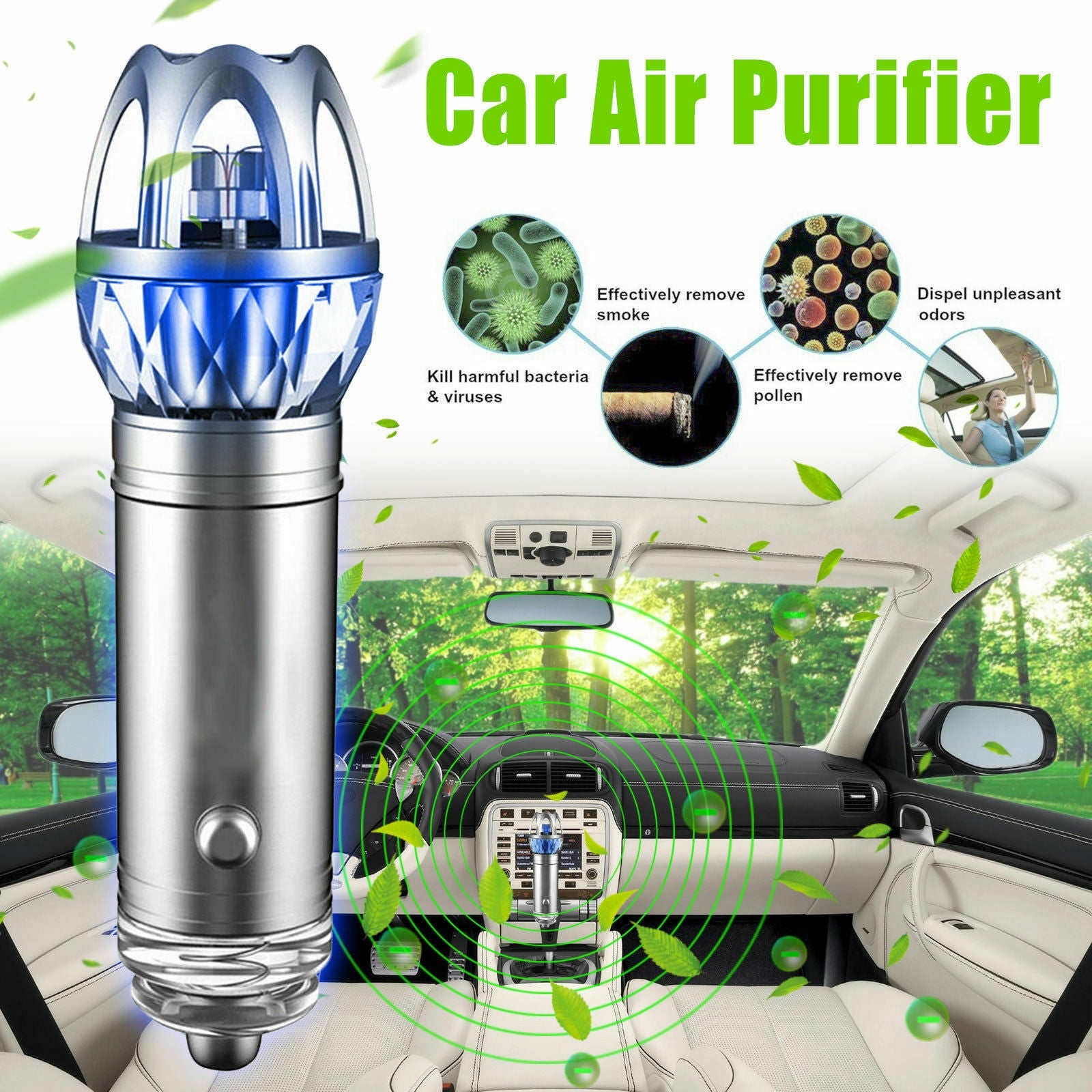 Negative Ion Car Air Purifier Freshening Deodorant Odor Smog - Premium Car Air Purifier from Rapidvehicles - Just $49.99! Shop now at Rapidvehicles