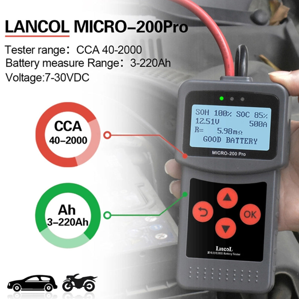 Micro-200 Pro Car Battery Tester 12V 3-220ah Battery Analyzer Charging Test Diagnostic Tool Grey - Premium OBD & Diagnostic Tools from Rapidvehicles - Just $59.99! Shop now at Rapidvehicles