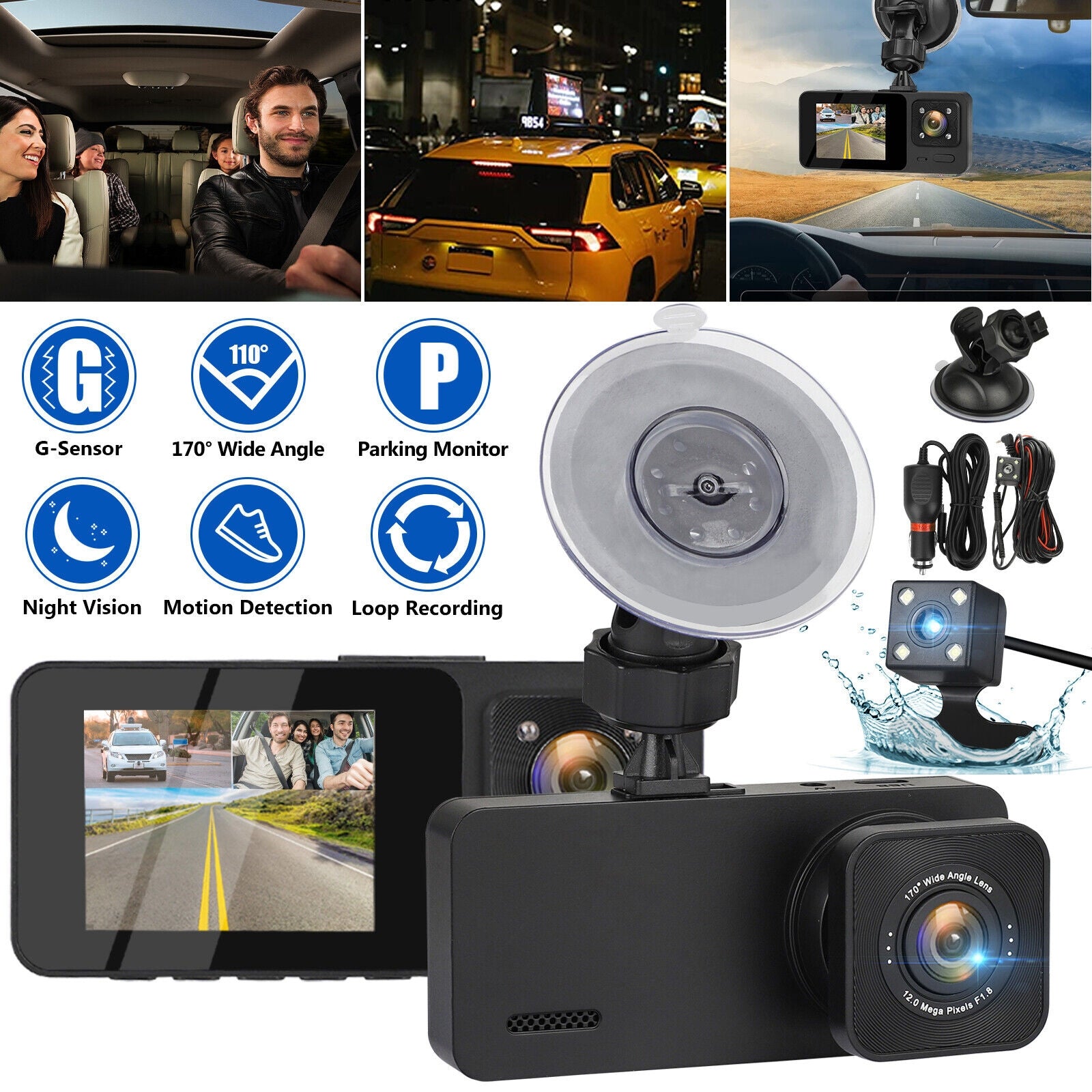 2 Inch 1080p Dash Cam Car DVR Infrared Night Vision Recorder - Premium Car Rear View Camera from Rapidvehicles - Just $76.99! Shop now at Rapidvehicles