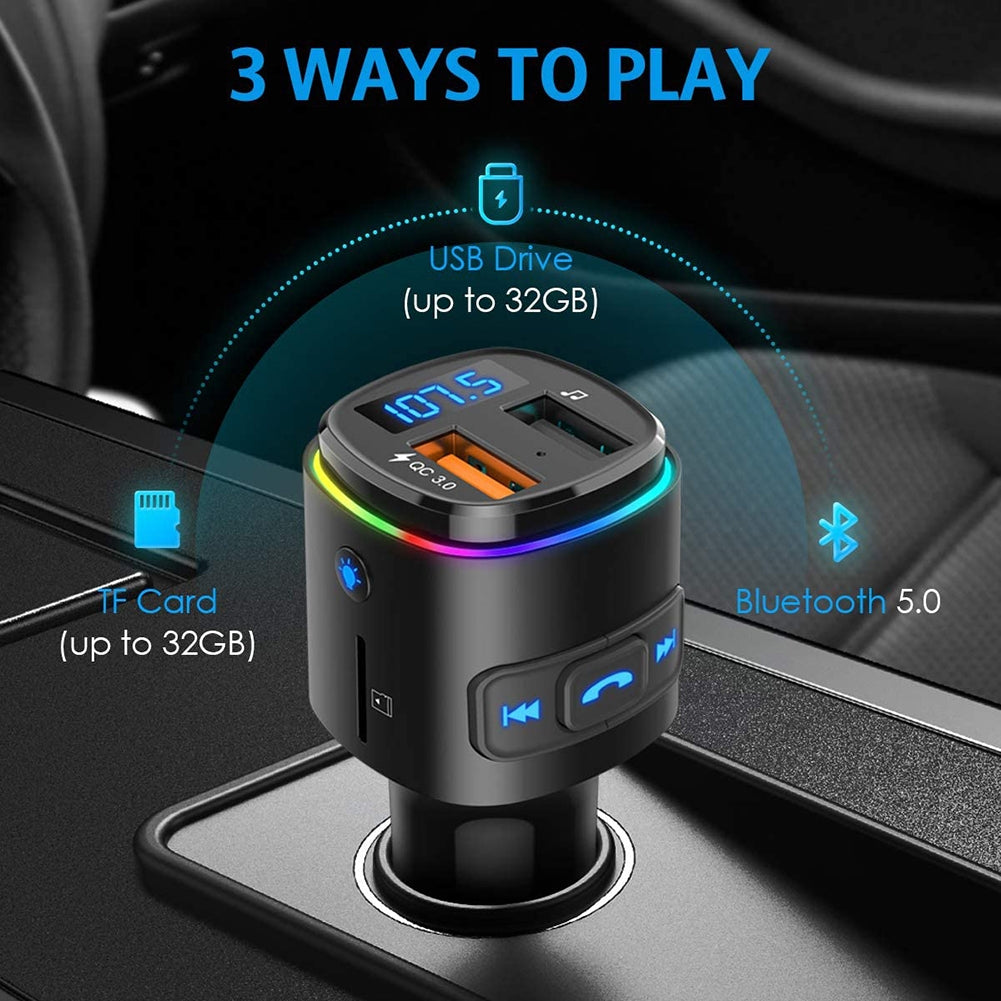 Bc41 Car Fm Transmitter Bluetooth MP3 Player Charger Cigarette Lighter Silver - Premium Car Chargers from Rapidvehicles - Just $33.99! Shop now at Rapidvehicles