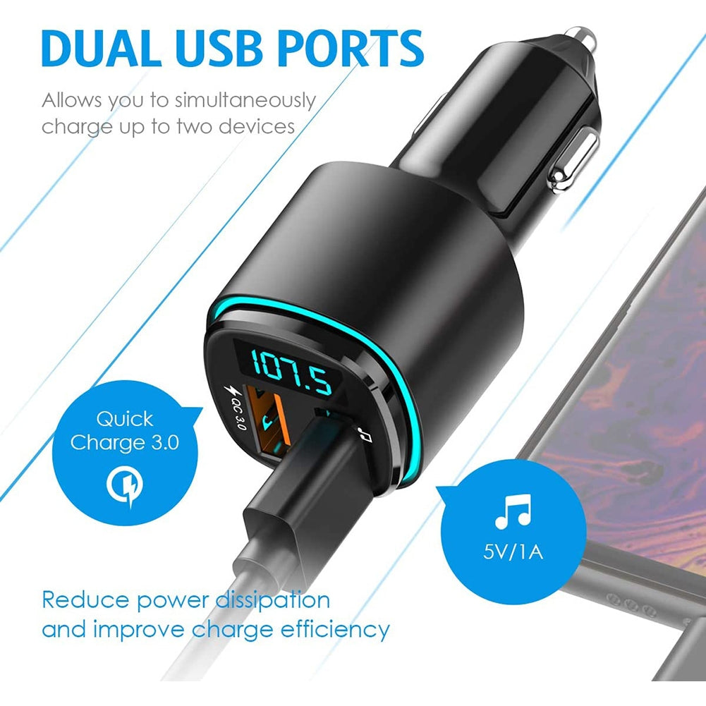 Bc41 Car Fm Transmitter Bluetooth MP3 Player Charger Cigarette Lighter Silver - Premium Car Chargers from Rapidvehicles - Just $33.99! Shop now at Rapidvehicles