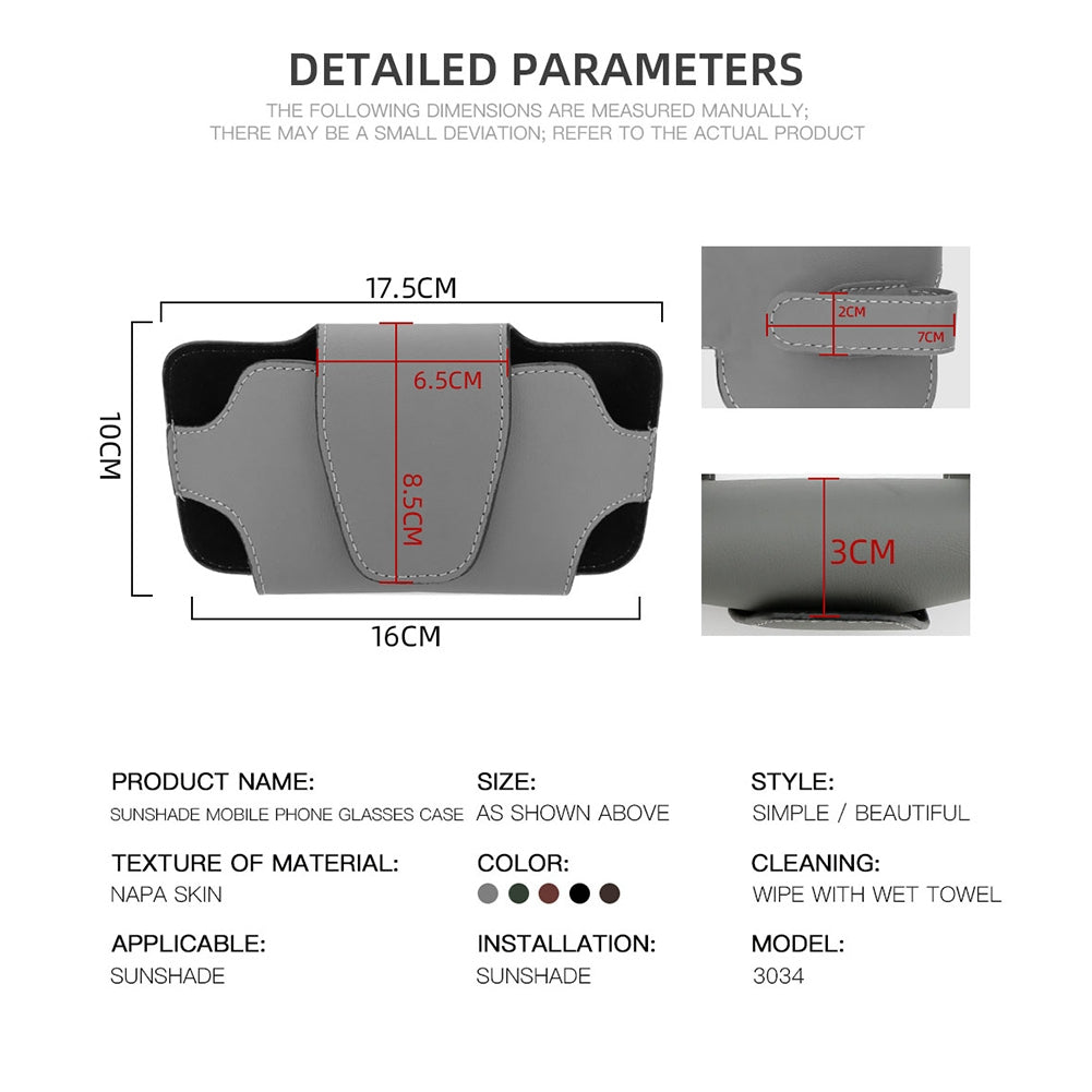 Magnetic Car Sun Visor Storage Box Reusable Visor Sunshade Glasses Case Organizer Grey - Premium Car Organizers from Rapidvehicles - Just $20.32! Shop now at Rapidvehicles