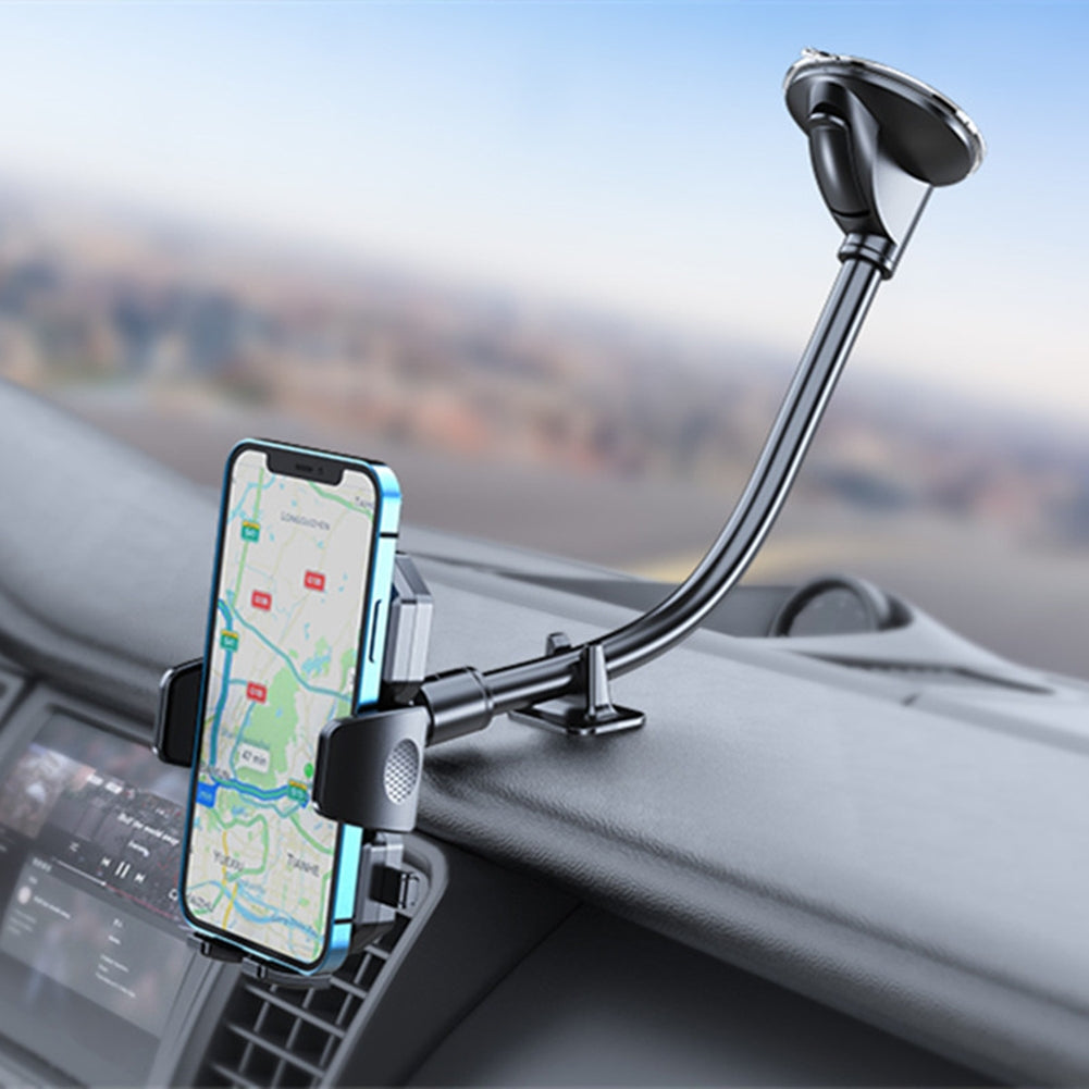 Windshield Car Phone Mount Holder Flexible Hose Extension Dashboard Suction Cup Bracket Black - Premium Car Mounts & Holders from Rapidvehicles - Just $22.99! Shop now at Rapidvehicles