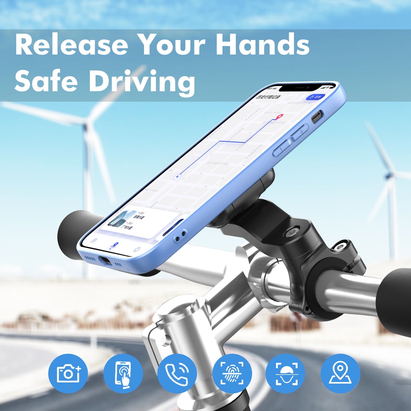 Motorcycle Bicycle Phone Holder Quick-release Rotating Magnetic Suction Buckle Automatic Alignment Navigation Bracket - Premium Car Mounts & Holders from Rapidvehicles - Just $22.99! Shop now at Rapidvehicles