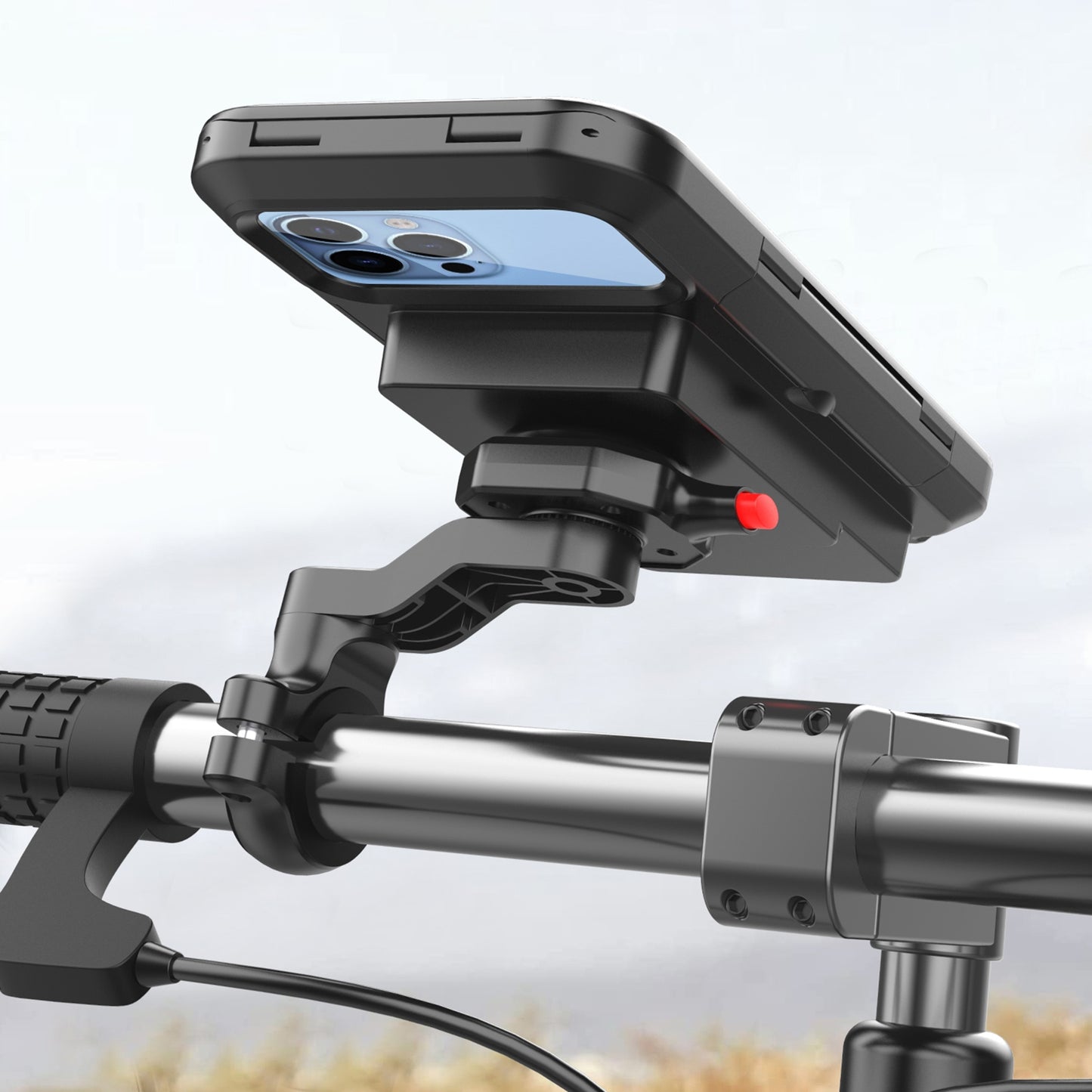 Motorcycle Bicycle Handlebar Phone Holder Wireless Charger - Premium Car Mounts & Holders from Rapidvehicles - Just $53.09! Shop now at Rapidvehicles