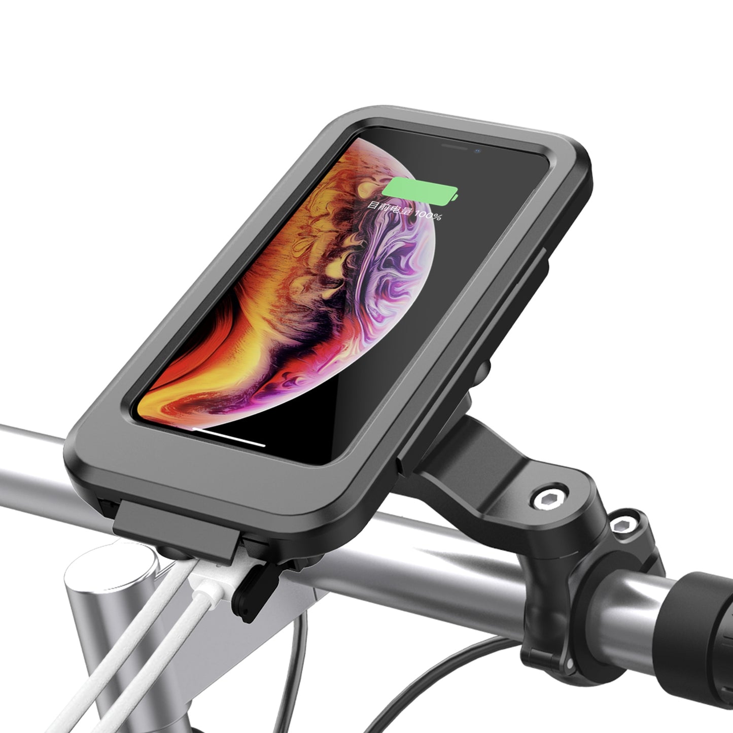 Motorcycle Bicycle Handlebar Phone Holder Wireless Charger - Premium Car Mounts & Holders from Rapidvehicles - Just $53.09! Shop now at Rapidvehicles