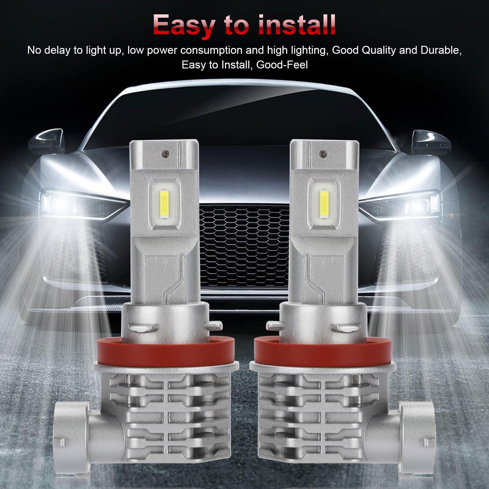 2pcs Car Led Headlight Kit H11 H9 H8 Super Bright Fog Lamp - Premium Car LED Lights from Rapidvehicles - Just $46.99! Shop now at Rapidvehicles