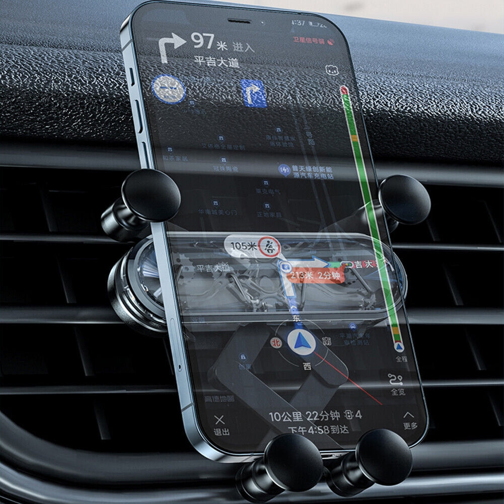 Gravity Car Mobile Phone Holder Stand Telescopic Shockproof Air Outlet Ultra-thin Bracket Silver - Premium Car Mounts & Holders from Rapidvehicles - Just $16.99! Shop now at Rapidvehicles