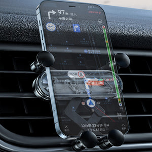 Gravity Car Mobile Phone Holder Stand Telescopic Shockproof Air Outlet Ultra-thin Bracket Silver - Premium Car Mounts & Holders from Rapidvehicles - Just $16.99! Shop now at Rapidvehicles