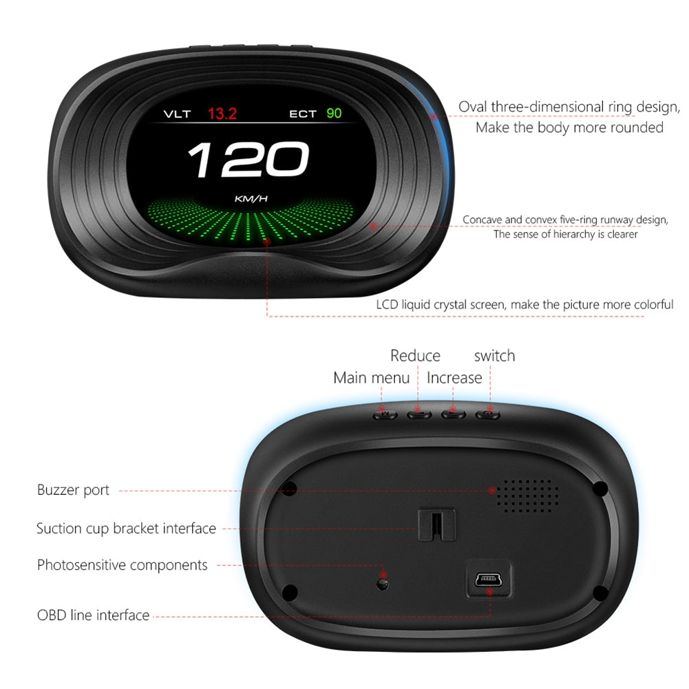 HD Car Hud Head Up Display Obd System Speedometer Speed Alarm Monitor Black - Premium Car DVR from Rapidvehicles - Just $55.92! Shop now at Rapidvehicles