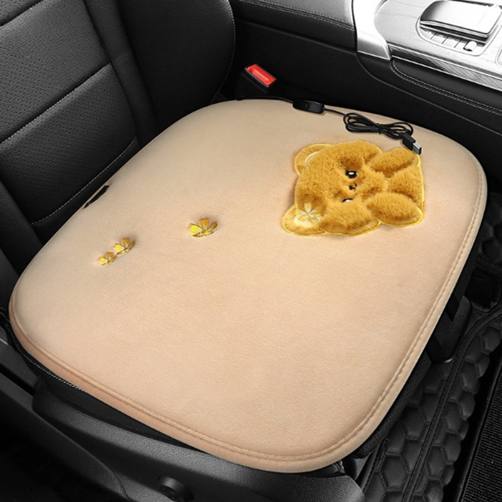 Heated Seat Cushion Pad Comfortable Seat Protector Cartoon Plush Heating Square Cushion USB Powered Yellow - Premium Car Seat Cushion from Rapidvehicles - Just $25.99! Shop now at Rapidvehicles