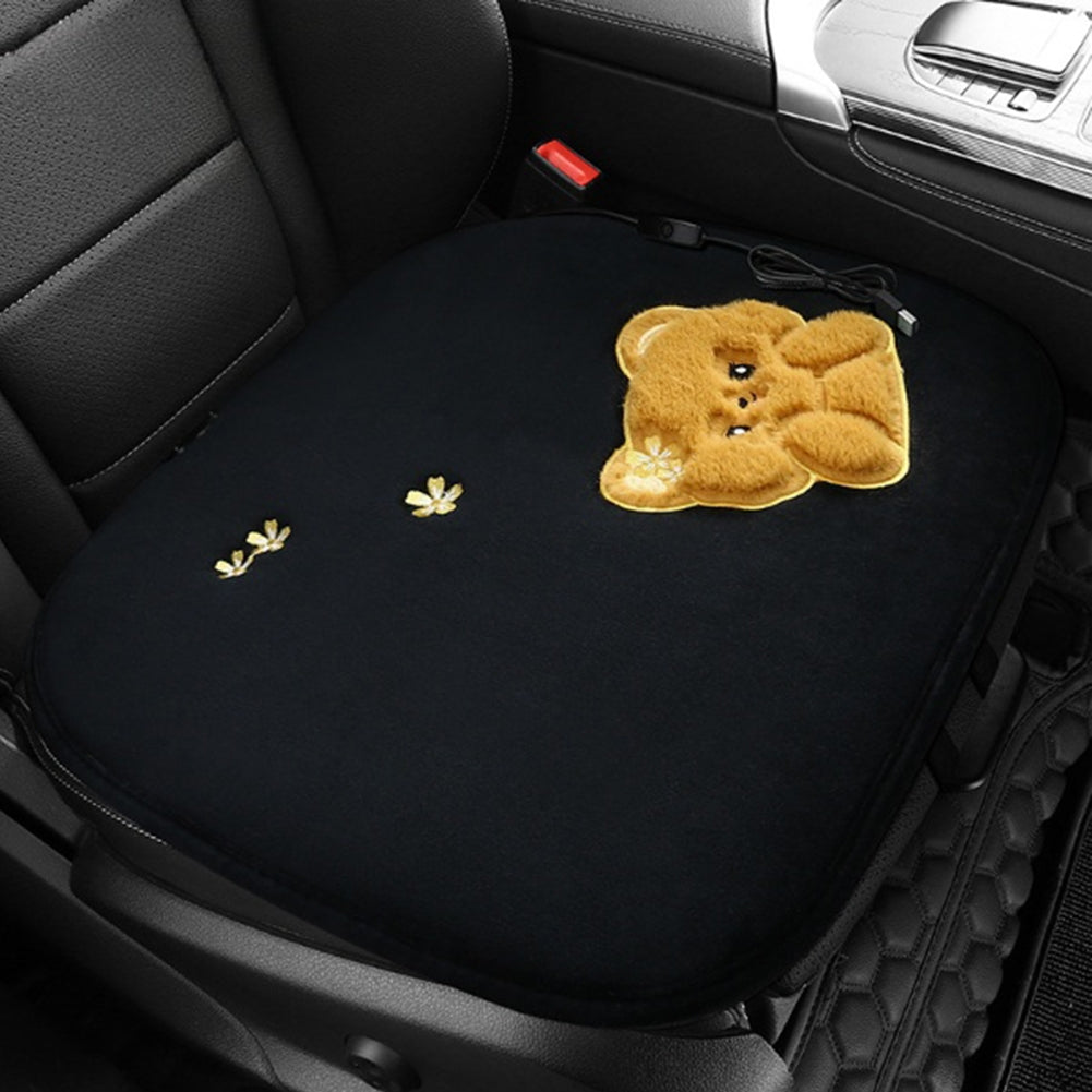 Heated Seat Cushion Pad Comfortable Seat Protector Cartoon Plush Heating Square Cushion USB Powered Yellow - Premium Car Seat Cushion from Rapidvehicles - Just $25.99! Shop now at Rapidvehicles