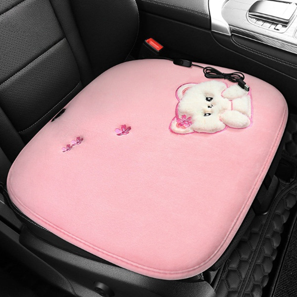 Heated Seat Cushion Pad Comfortable Seat Protector Cartoon Plush Heating Square Cushion USB Powered Yellow - Premium Car Seat Cushion from Rapidvehicles - Just $25.99! Shop now at Rapidvehicles