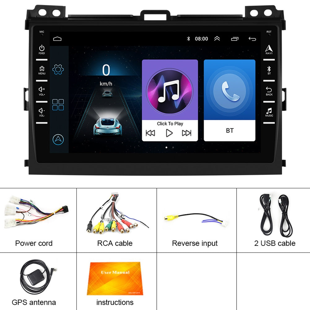 Car Radio Multimedia Player 8-inch Large-screen android Navigation Display for Toyota Land Cruiser Prado 04-09 Black - Premium Car DVR from Rapidvehicles - Just $126.99! Shop now at Rapidvehicles