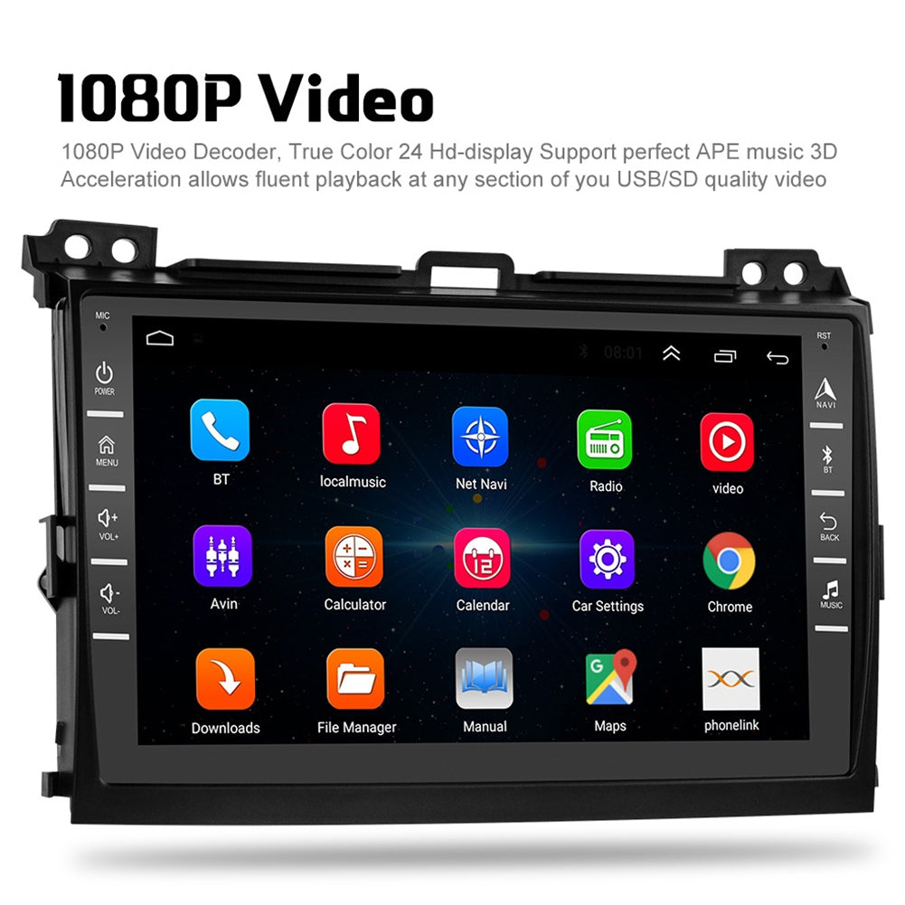 Car Radio Multimedia Player 8-inch Large-screen android Navigation Display for Toyota Land Cruiser Prado 04-09 Black - Premium Car DVR from Rapidvehicles - Just $126.99! Shop now at Rapidvehicles