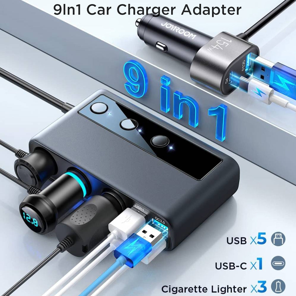 US Multi-port Car Cigarette Lighter Adapter 3 Sockets 6 Ports Mobile Phone Pd Qc Fast Charger With Led Voltage Display black - Premium Automotive from Rapidvehicles - Just $52.99! Shop now at Rapidvehicles