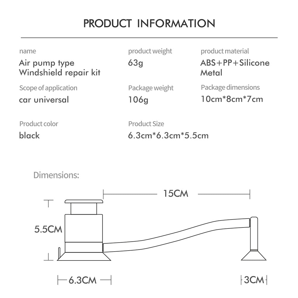 Car Windshield Repair Tools Kit Exhaust Pump Type Auto Glass - Premium Scratch Repair from Rapidvehicles - Just $27.99! Shop now at Rapidvehicles