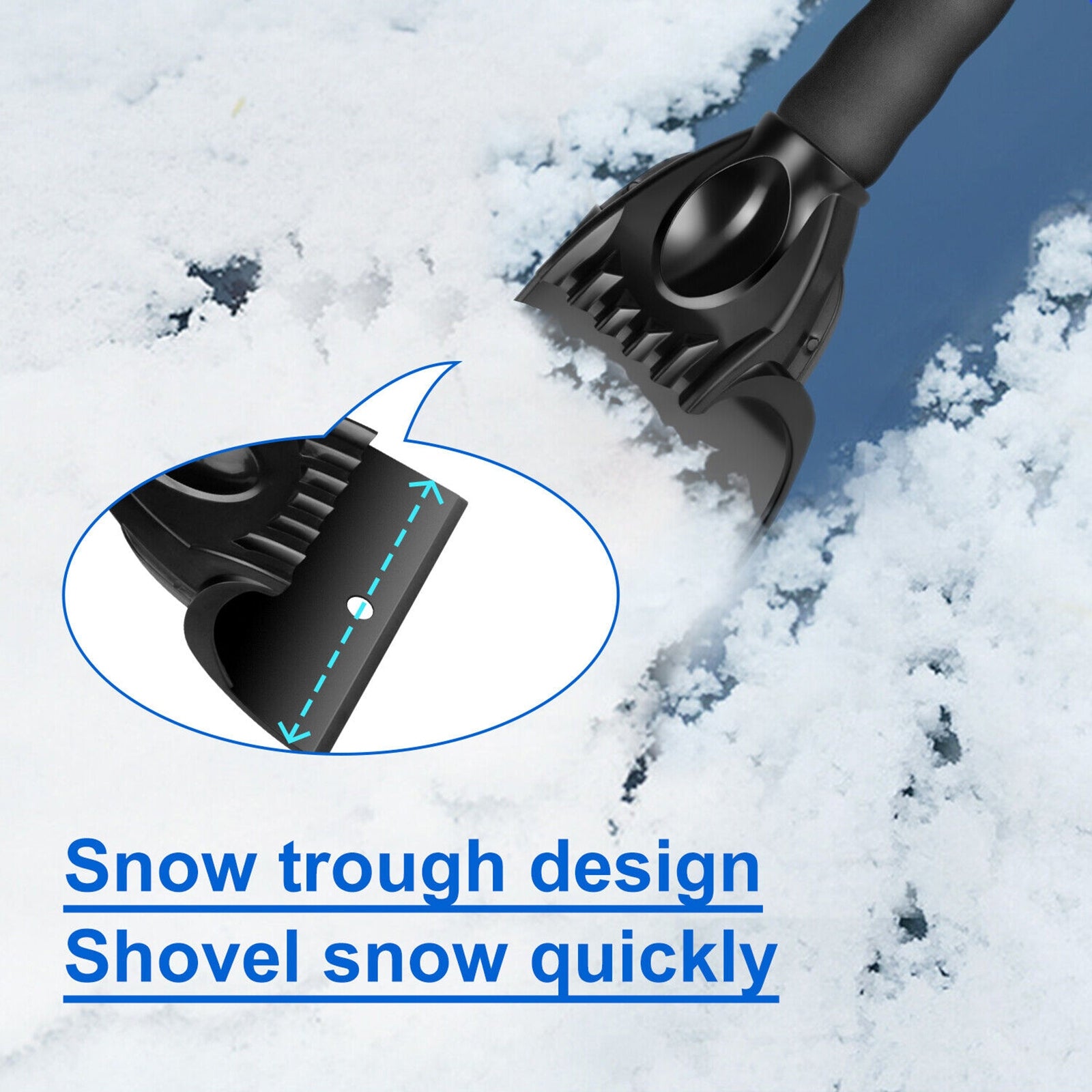 Car Ice Scraper Snow Frost Removal Shovel Defrost Winter Snow Clearing Tool for Windshield Black - Premium Car Wash Tools from Rapidvehicles - Just $12.78! Shop now at Rapidvehicles