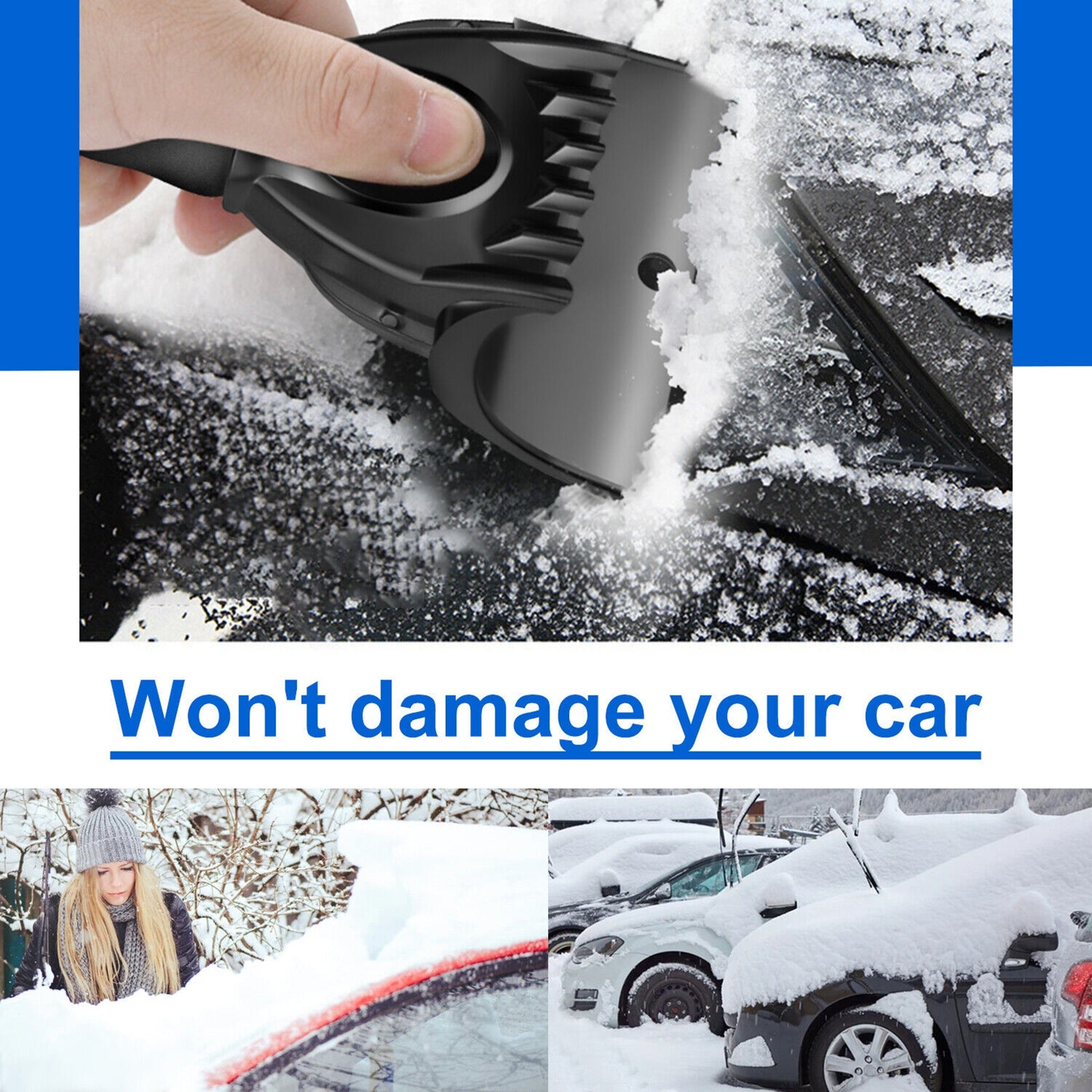 Car Ice Scraper Snow Frost Removal Shovel Defrost Winter Snow Clearing Tool for Windshield Black - Premium Car Wash Tools from Rapidvehicles - Just $12.78! Shop now at Rapidvehicles