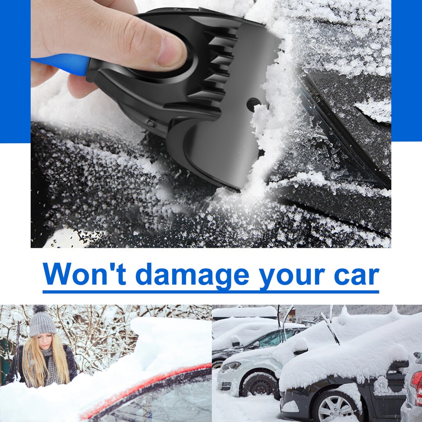 Car Ice Scraper Snow Frost Removal Shovel Defrost Winter Snow Clearing Tool for Windshield Black - Premium Car Wash Tools from Rapidvehicles - Just $12.78! Shop now at Rapidvehicles