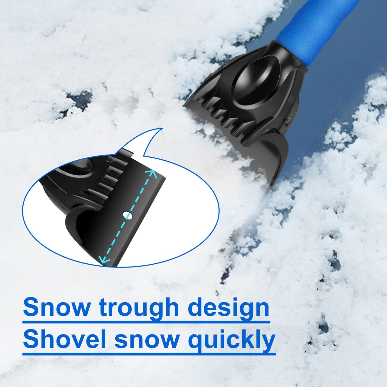 Car Ice Scraper Snow Frost Removal Shovel Defrost Winter Snow Clearing Tool for Windshield Black - Premium Car Wash Tools from Rapidvehicles - Just $12.78! Shop now at Rapidvehicles