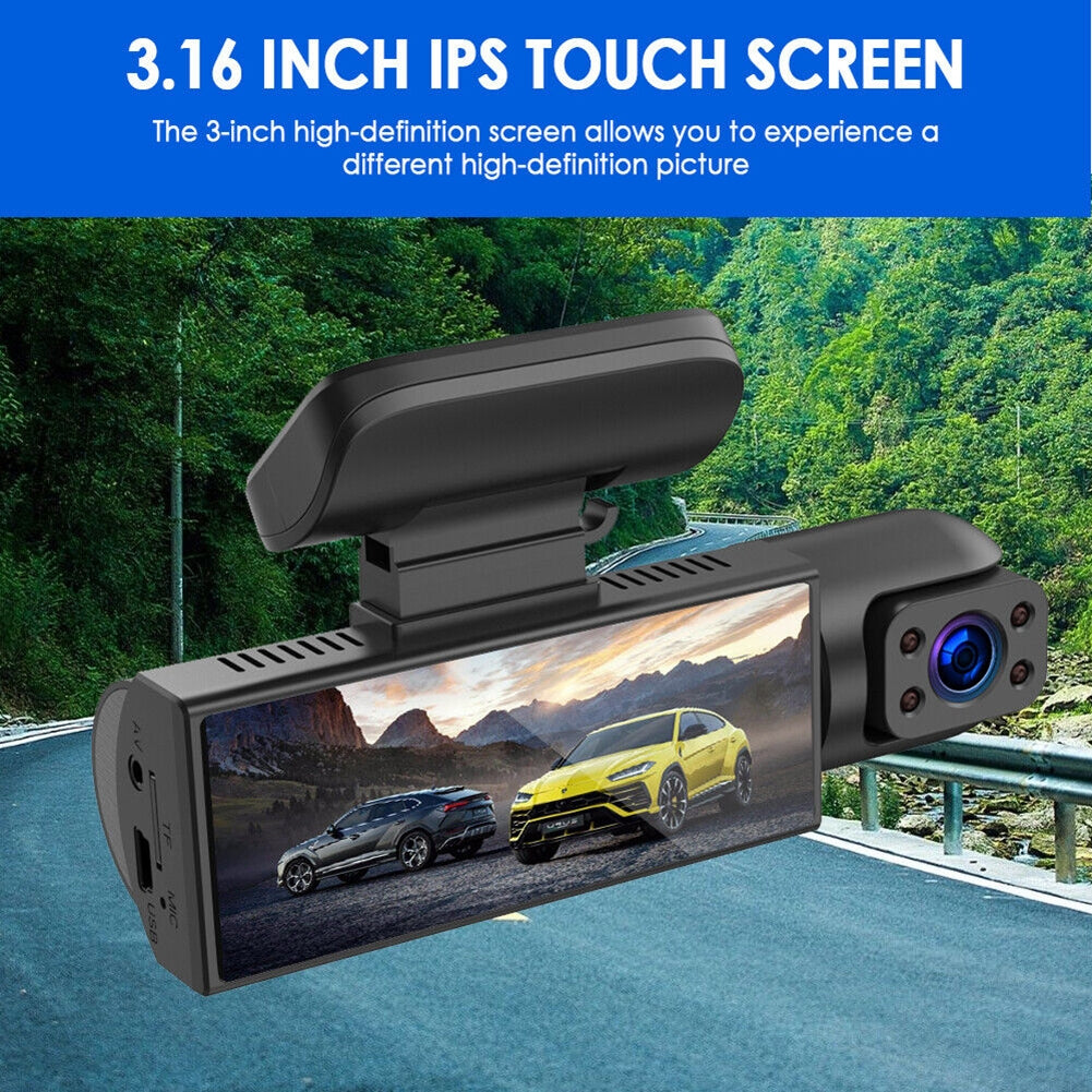 Dash Cam 3.16-inch Dual-lens Driving Recorder Front Inside Camera - Premium Car Rear View Camera from Rapidvehicles - Just $63.99! Shop now at Rapidvehicles