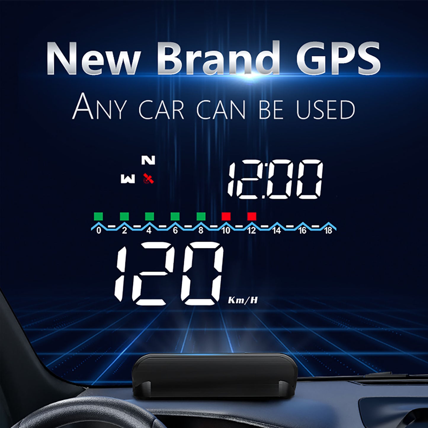 Car Hud Head-up Display Gps System Hd Windshield Projector - Premium Car DVR from Rapidvehicles - Just $52.19! Shop now at Rapidvehicles