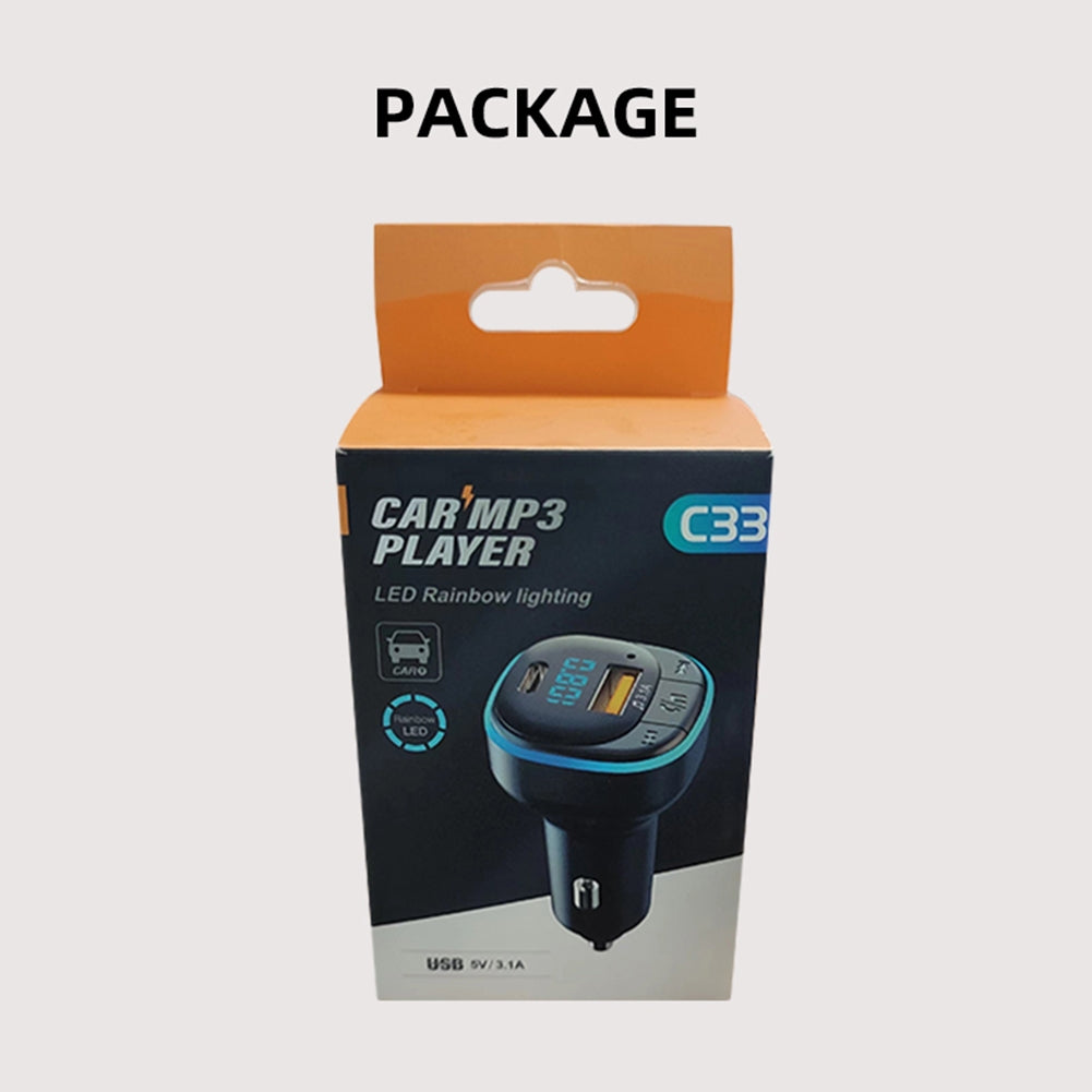 Car Bluetooth Kit Hands-free Mp3 Player Fast Charging Charger Fm Transmitter Black - Premium Car Chargers from Rapidvehicles - Just $18.99! Shop now at Rapidvehicles