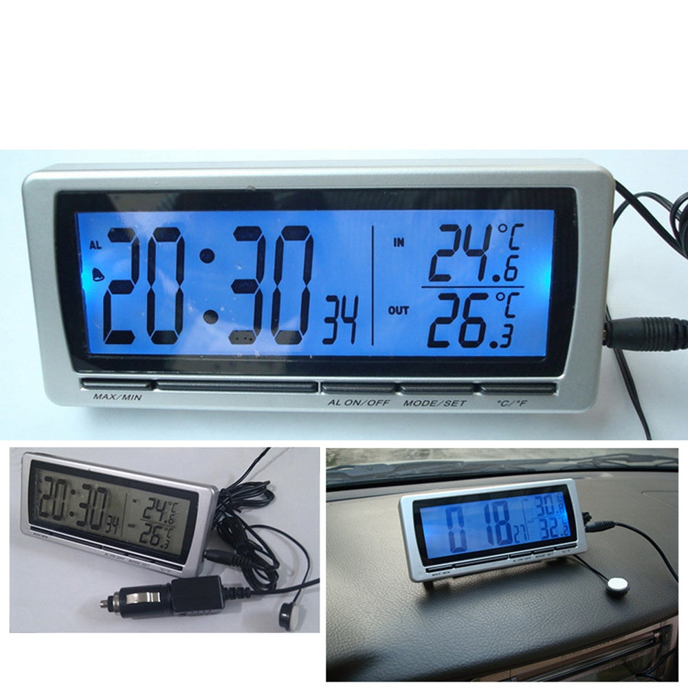 T08 4-in-1 Car Clock Dual Thermometer Calendar Alarm Clock Inside - Premium Other Car Electronics from Rapidvehicles - Just $37.99! Shop now at Rapidvehicles