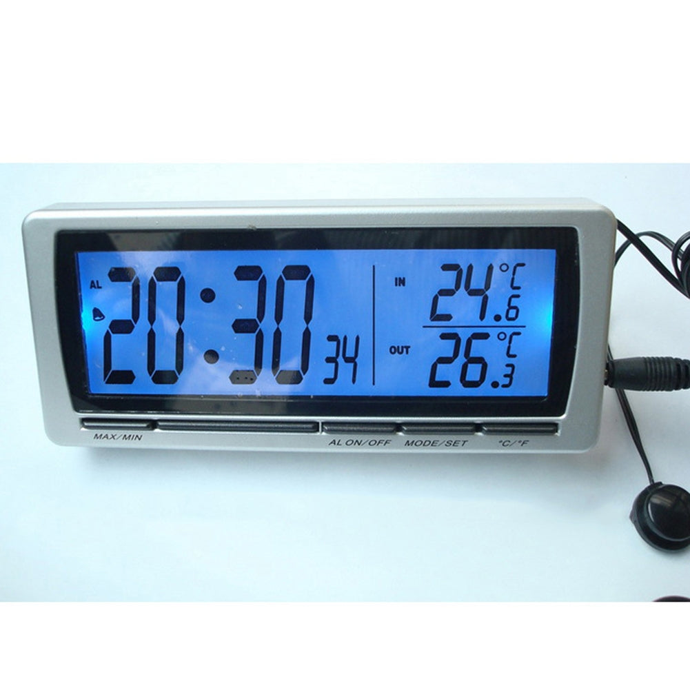 T08 4-in-1 Car Clock Dual Thermometer Calendar Alarm Clock Inside - Premium Other Car Electronics from Rapidvehicles - Just $37.99! Shop now at Rapidvehicles