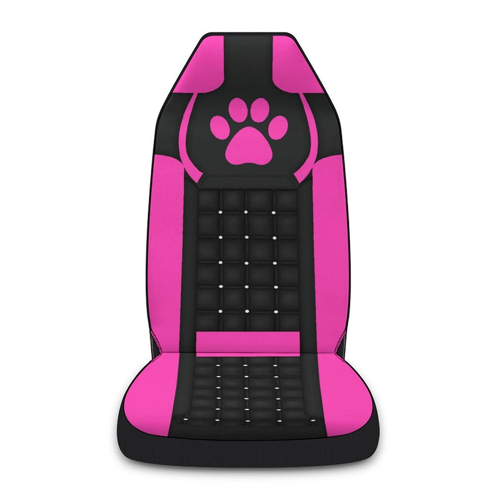 Car Single Seat Cover Cute Footprint Pattern Front Row Seat Cover Interior Accessories Pink - Premium Car Seat Cushion from Rapidvehicles - Just $25.99! Shop now at Rapidvehicles