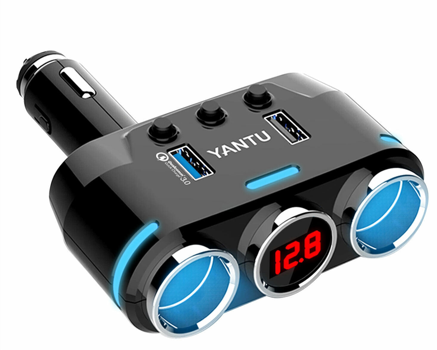 2-way Car Cigarette Lighter Socket Splitter Portable Dual USB Car Charger Dual-socket Cigarette Lighter Black - Premium Car Chargers from Rapidvehicles - Just $28.99! Shop now at Rapidvehicles