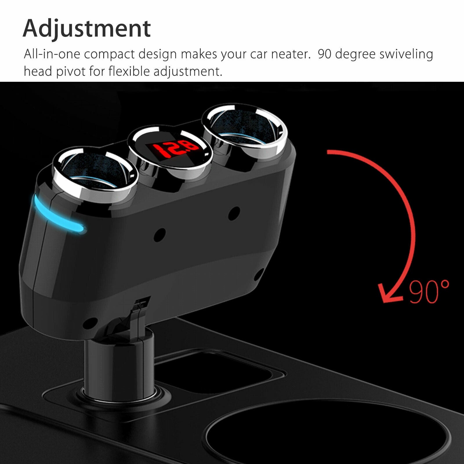 2-way Car Cigarette Lighter Socket Splitter Portable Dual USB Car Charger Dual-socket Cigarette Lighter Black - Premium Car Chargers from Rapidvehicles - Just $28.99! Shop now at Rapidvehicles