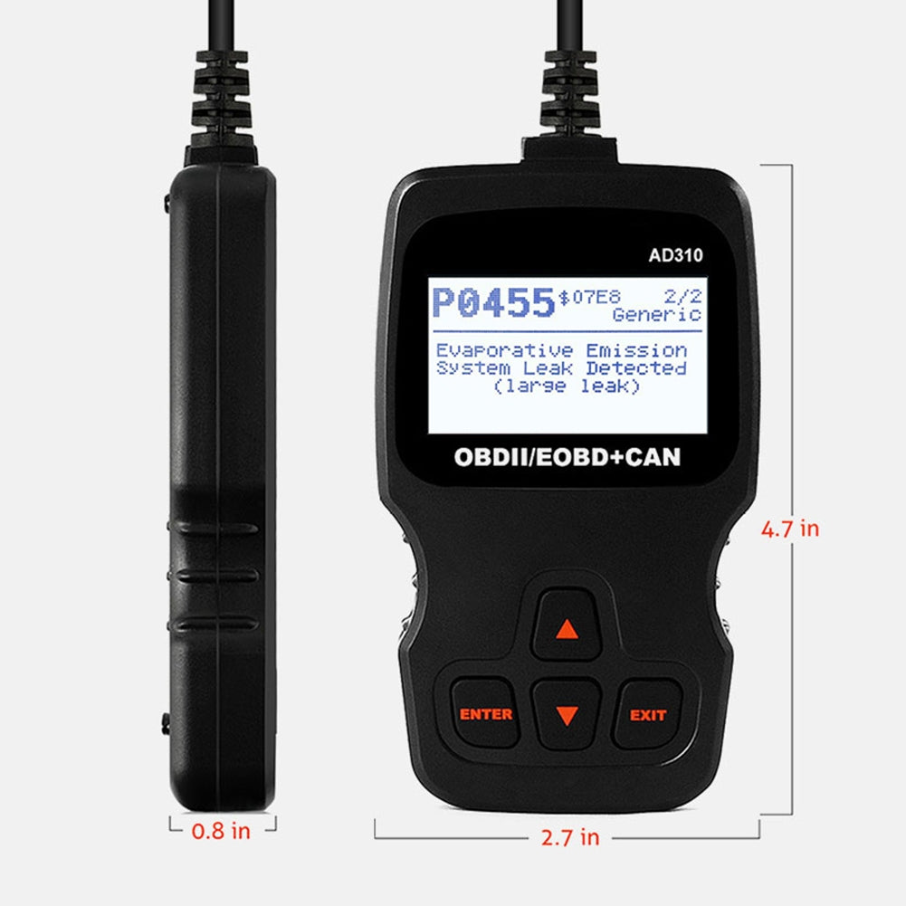 Ad310 Classic Car Fault Detector Obdii Universal Auto Scanner Engine Fault Code Reader Diagnostic Tool Black - Premium OBD & Diagnostic Tools from Rapidvehicles - Just $66.99! Shop now at Rapidvehicles