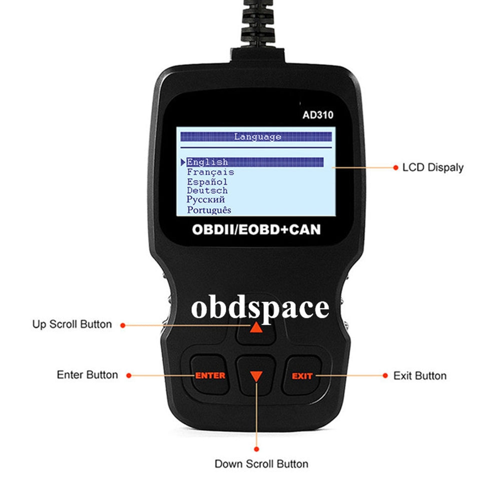 Ad310 Classic Car Fault Detector Obdii Universal Auto Scanner Engine Fault Code Reader Diagnostic Tool Black - Premium OBD & Diagnostic Tools from Rapidvehicles - Just $66.99! Shop now at Rapidvehicles