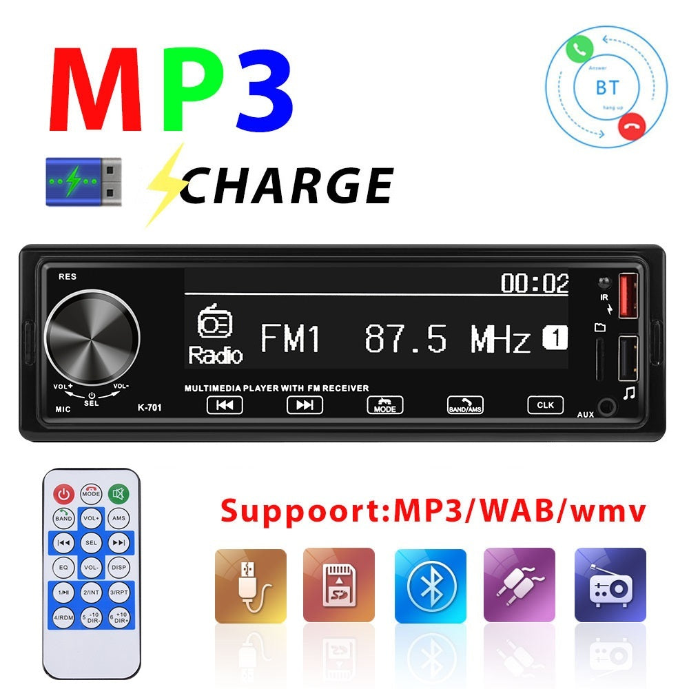 Car Mp3 Player K701 Bluetooth Iso Interface Hands-free Calling - Premium Other Car Electronics from Rapidvehicles - Just $61.99! Shop now at Rapidvehicles