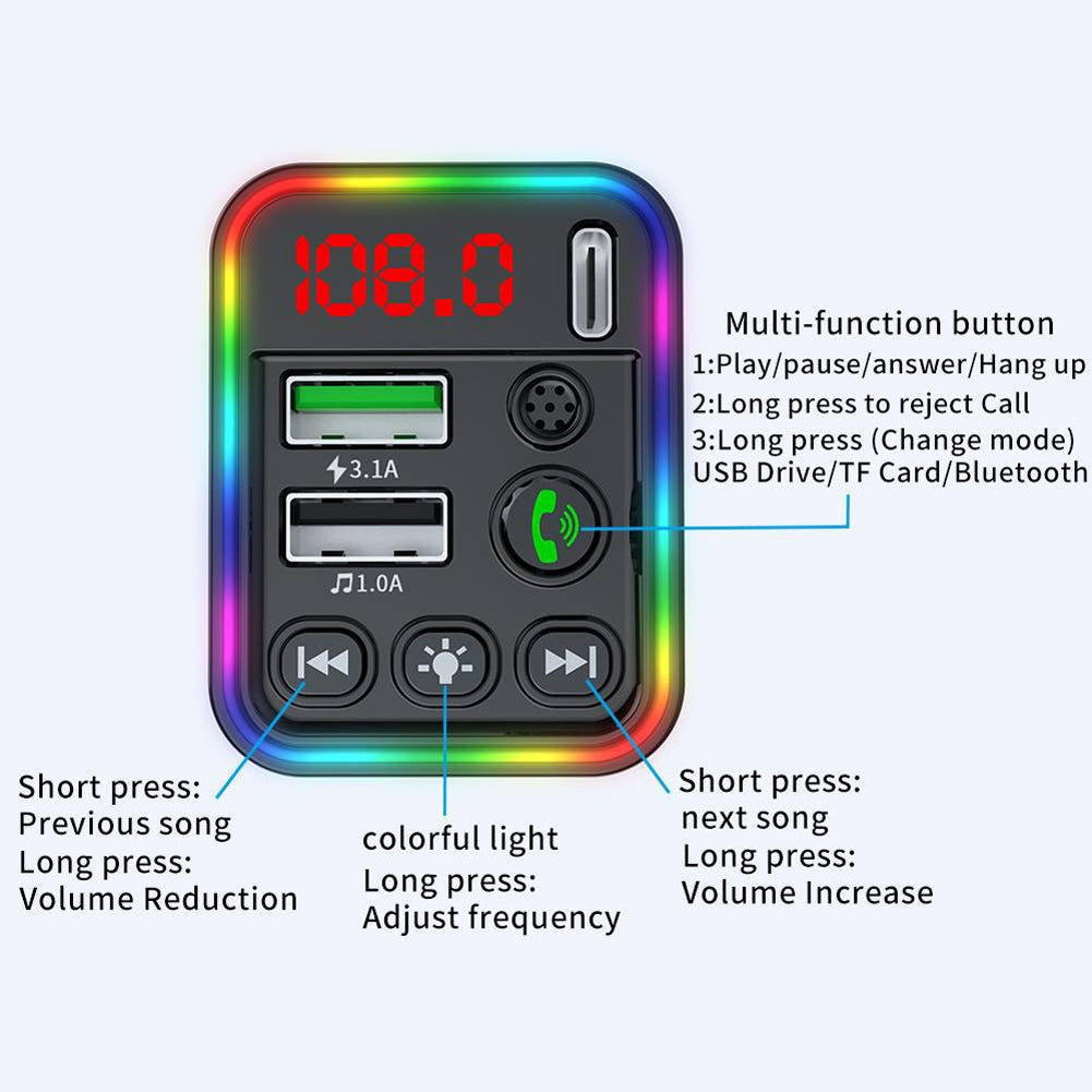 Car Fm Transmitter Cigarette Lighter Type Mp3 Player Bluetooth Hands-free Car Kit Black - Premium Car Chargers from Rapidvehicles - Just $17.99! Shop now at Rapidvehicles