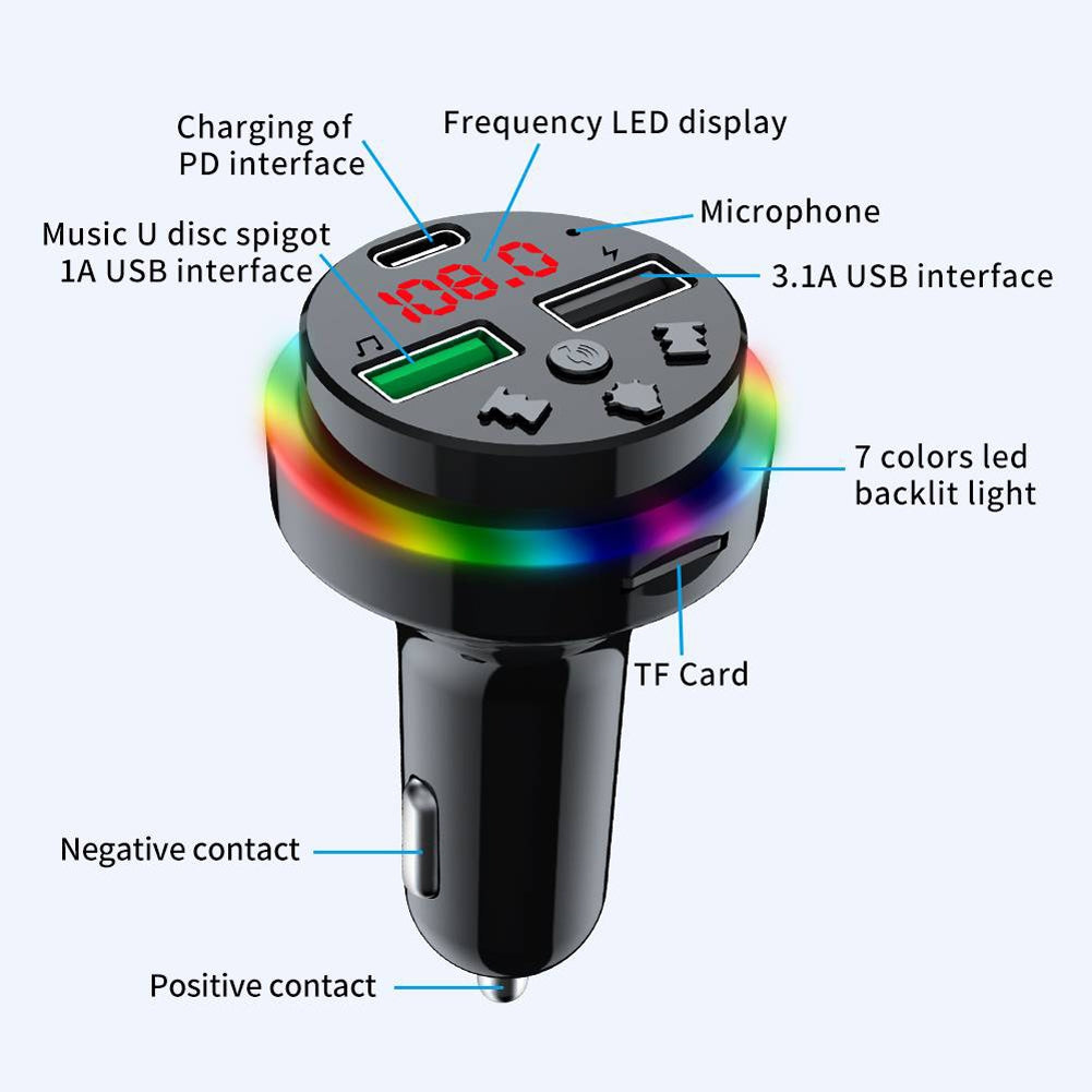 F15 Car Mp3 Player Bluetooth Receiver Hands-free Adapter Dual Usb Smart Charging Fm Transmitter Black - Premium Car Chargers from Rapidvehicles - Just $17.99! Shop now at Rapidvehicles