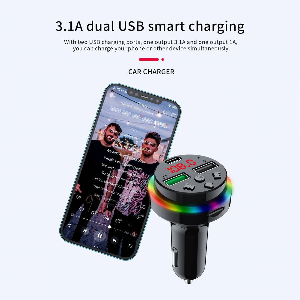 F15 Car Mp3 Player Bluetooth Receiver Hands-free Adapter Dual Usb Smart Charging Fm Transmitter Black - Premium Car Chargers from Rapidvehicles - Just $17.99! Shop now at Rapidvehicles